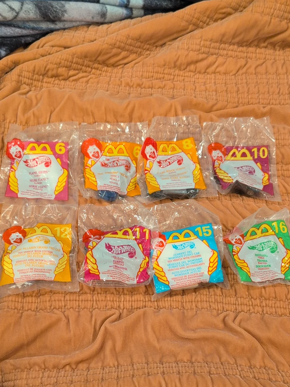 Vintage 1999 McDonald's Hot Wheels Happy Meal Toy Lot - 7 Cars SEALED New